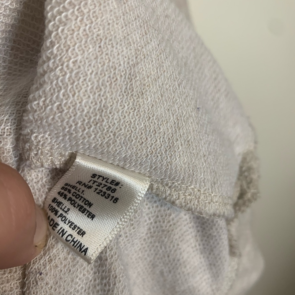 Iris Basic Cream Sequins Crew Neck Sweatshirt Top - image 8